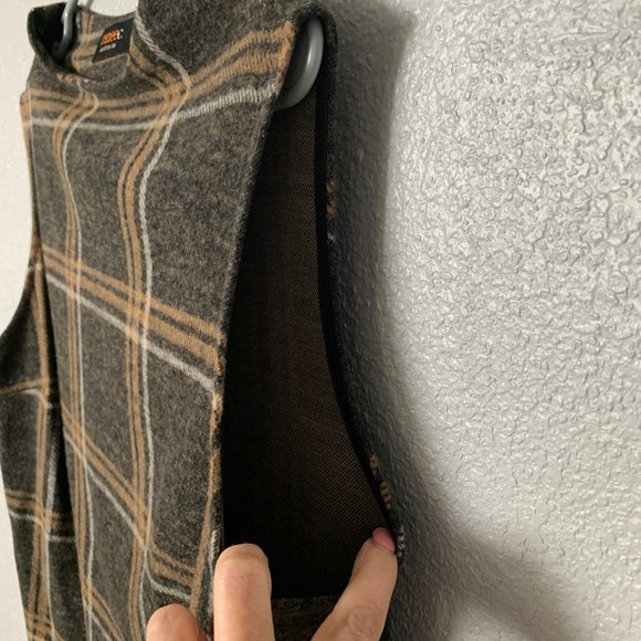 EUC, Renee C. Women's Lg Brown Plaid Pullover, Made In USA, Poly-Spandex, Soft. - Picture 3 of 7
